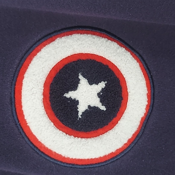 Marvel Captain America Red White Blue Button Up Varsity Jacket Size 2XL - Picture 3 of 9